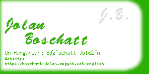 jolan boschatt business card